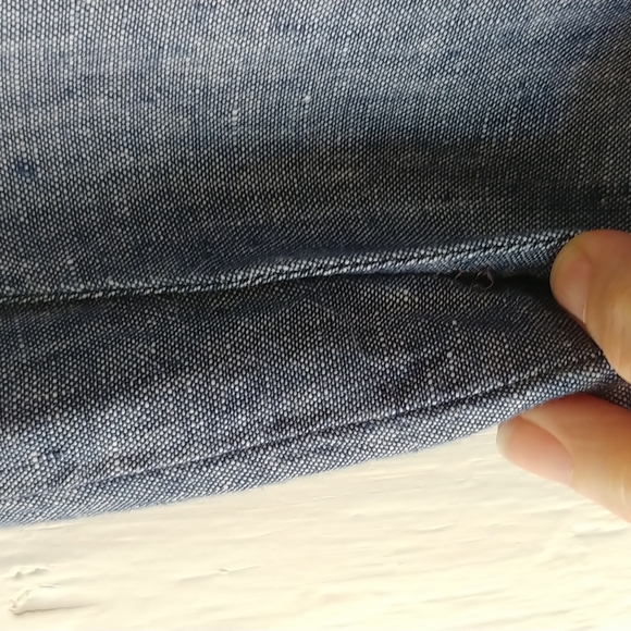 J. Jill Love Linen Cropped Straight Leg Pants Blue SZ M Petite - Picture 4 of 9